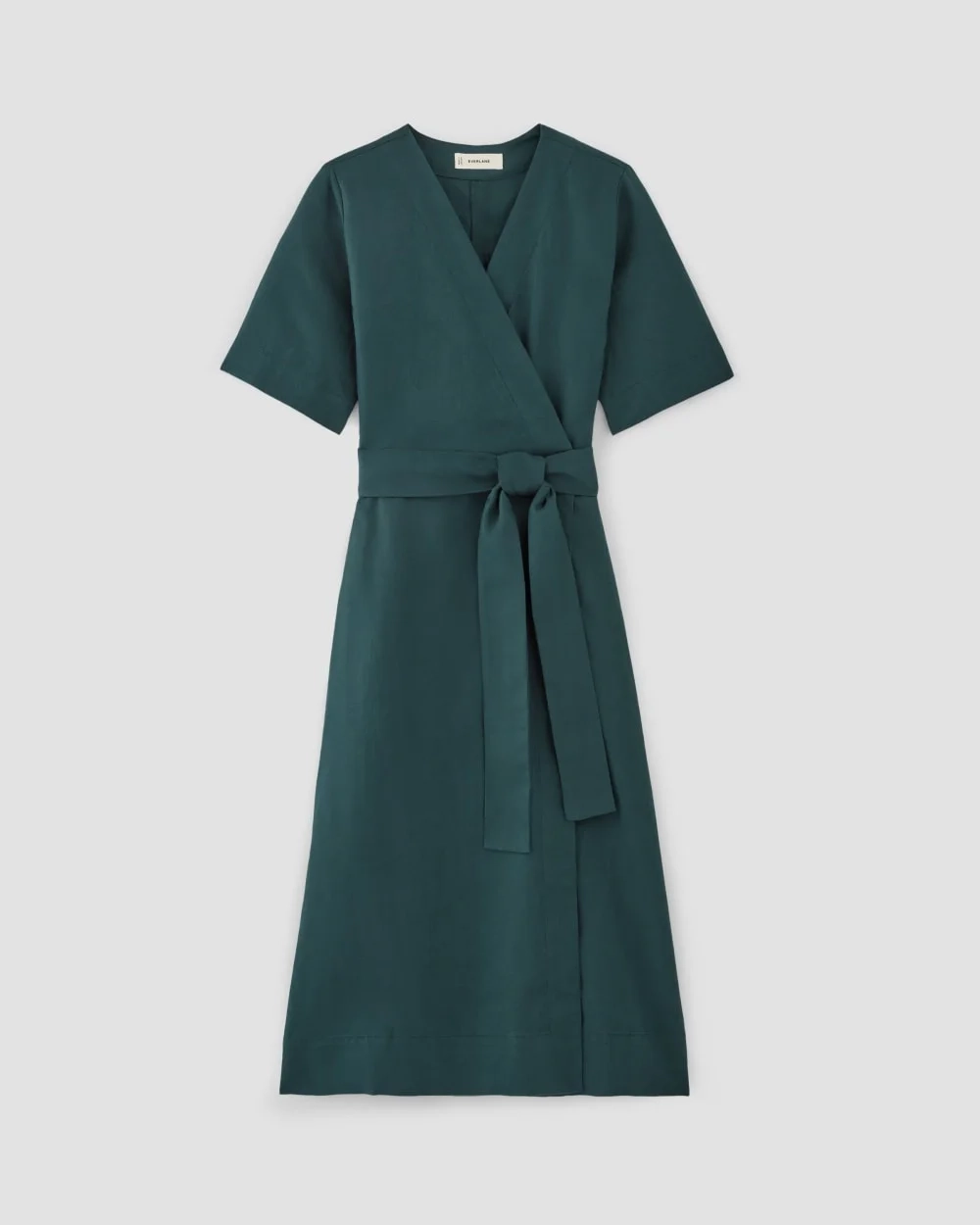 The Wrap Dress in Linen | Dark Sea (2)