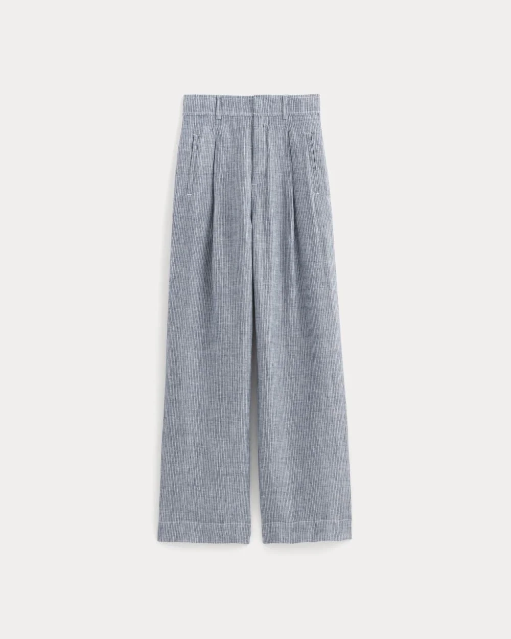 The Linen Way-High® Drape Pant  | White / Blue (2)
