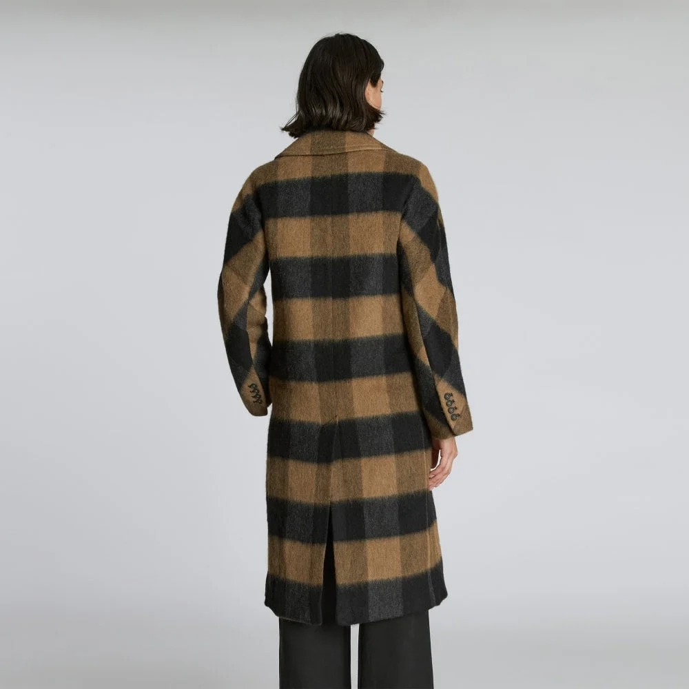 The Brushed Italian ReWool® Peacoat | Camel Buffalo Check (3)