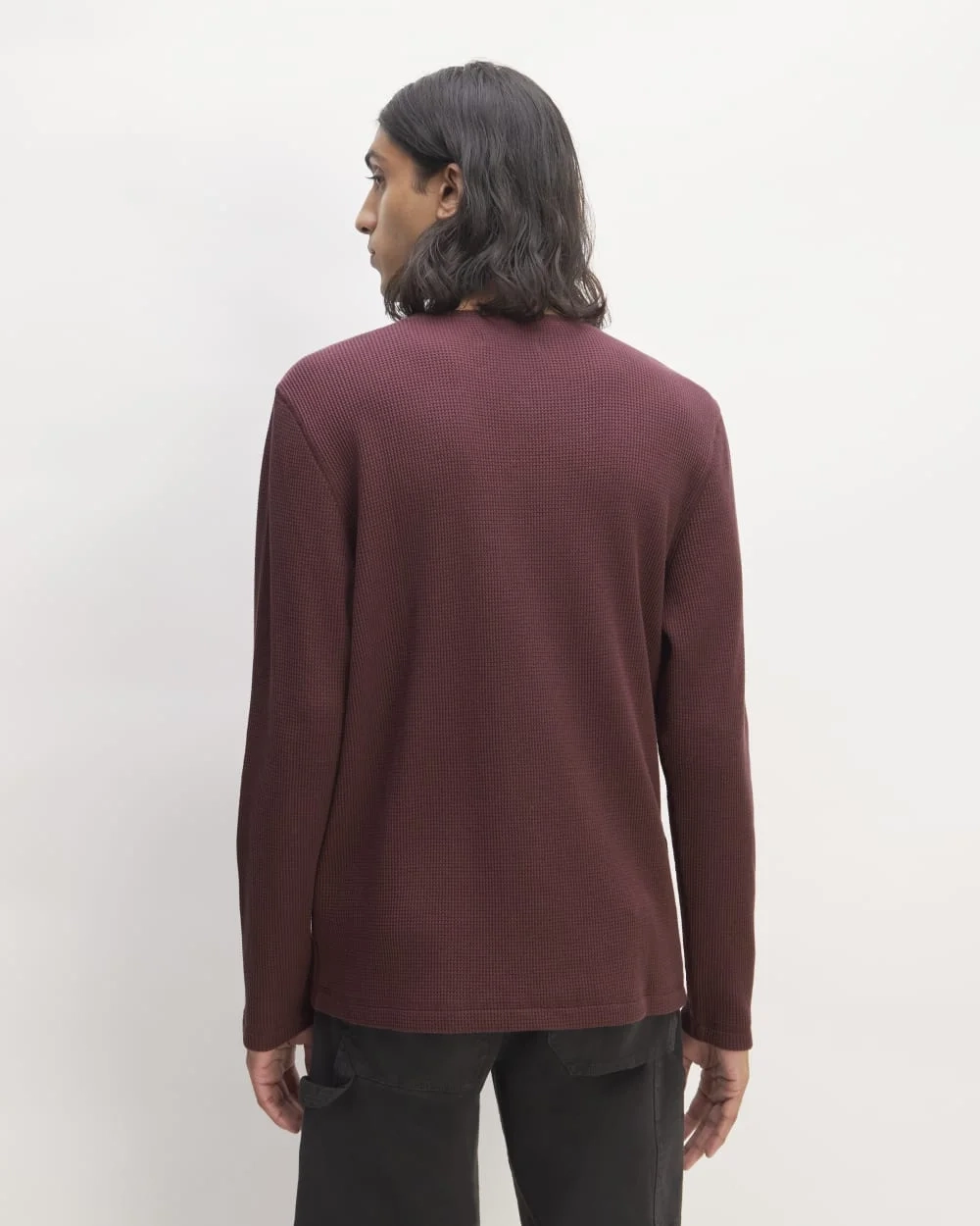 The Waffle Long-Sleeve Henley | Burgundy (2)