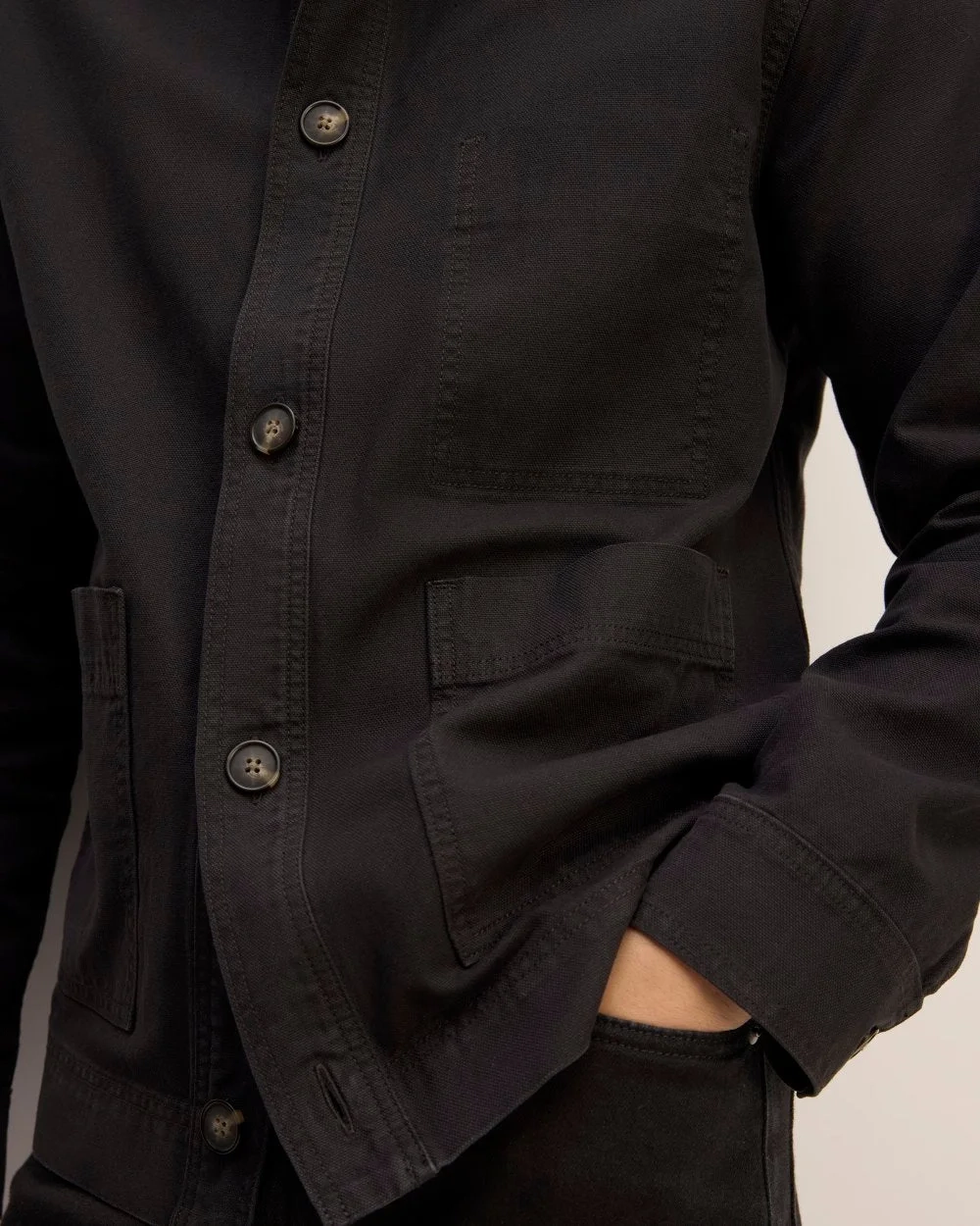 The Organic Cotton Chore Jacket | Black (3)