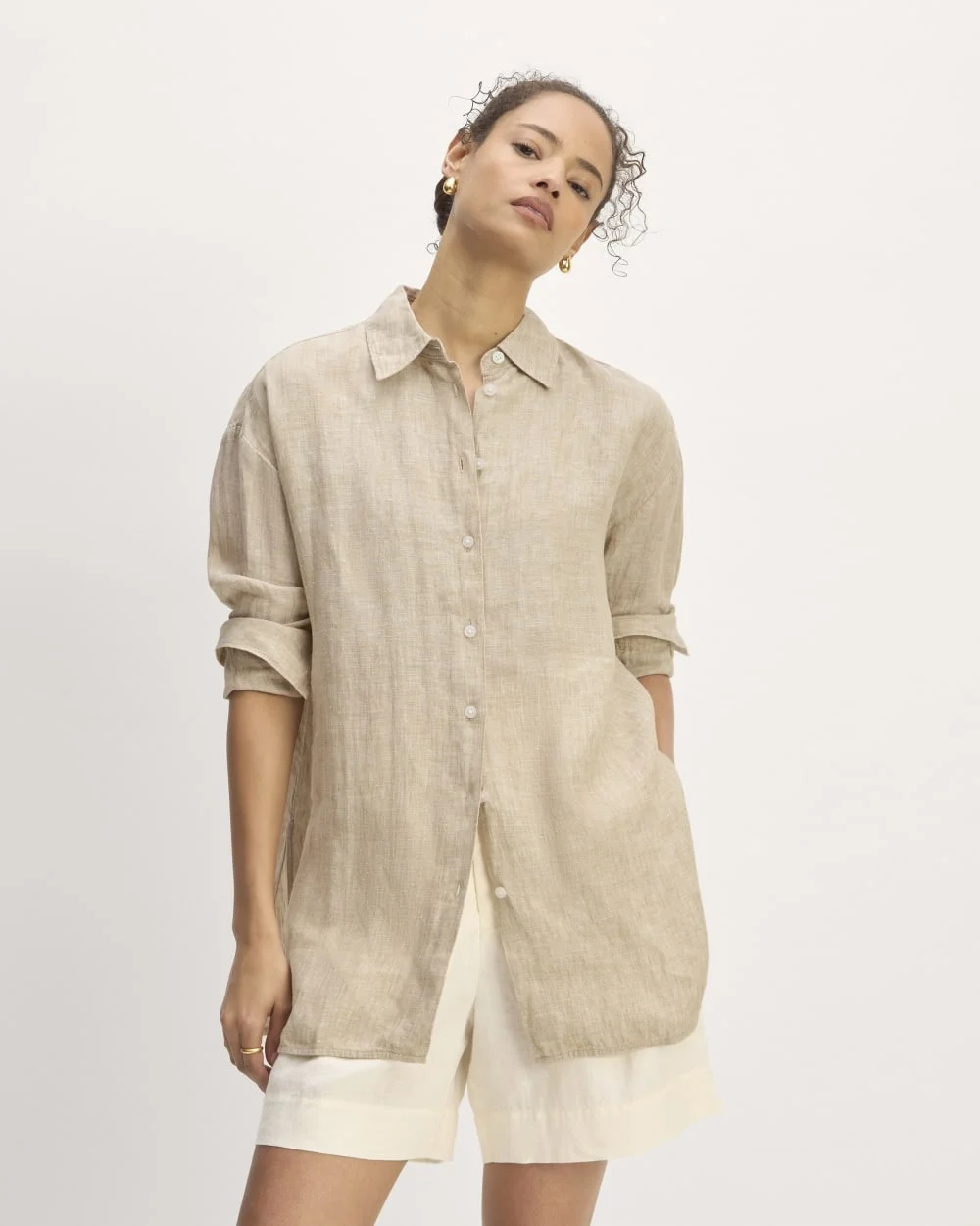 The Boyfriend Shirt in Linen | Cornstalk Chambray