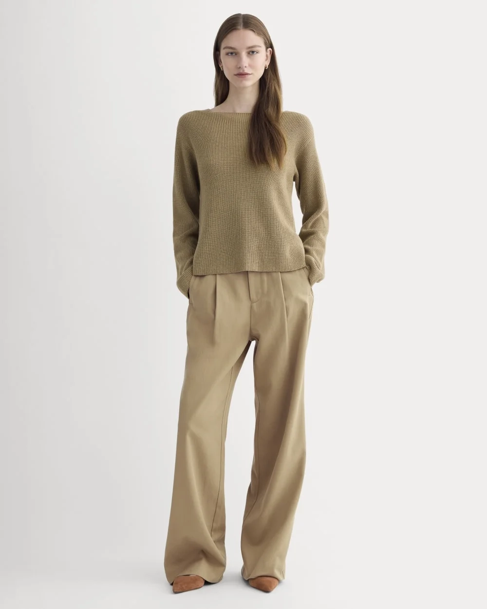 The Boatneck Top in Everyday Cotton | Dark Heathered Camel (5)