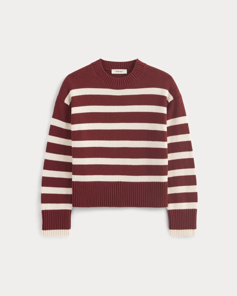 The Boxy Sweater in Everyday Cotton | Merlot / Canvas (2)