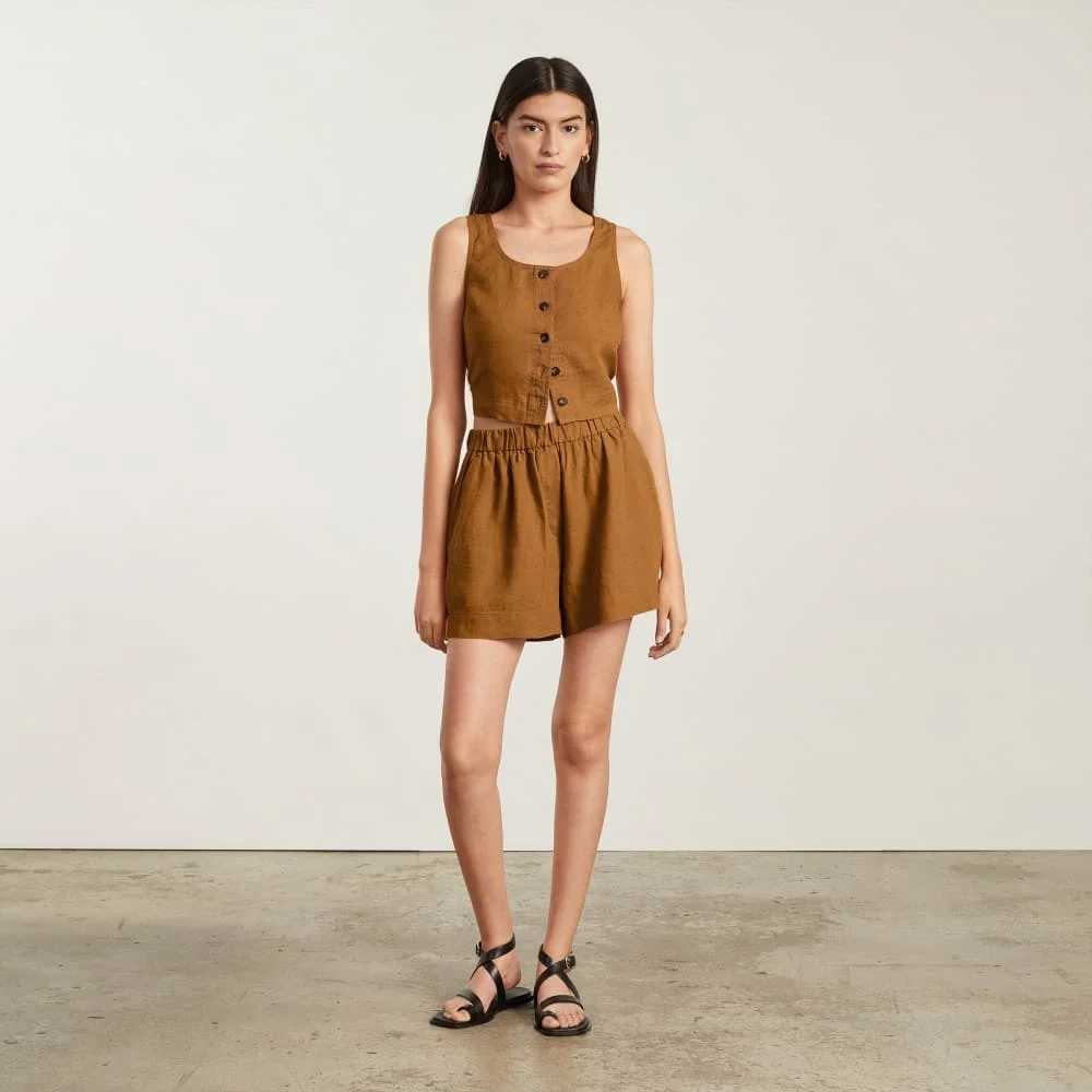 The Linen Boxer Short | Tawny Brown (4)