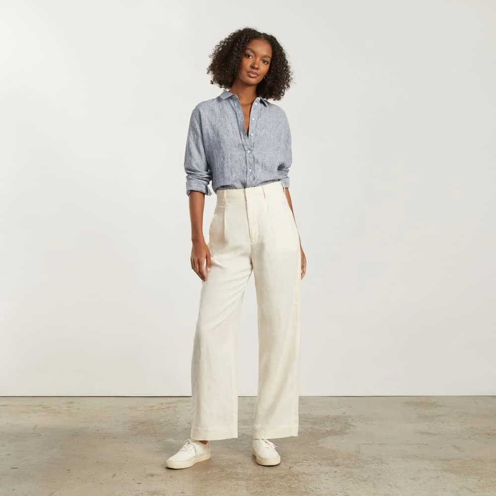 The Must-Have Shirt in Linen | Blue Pinstripe (2)