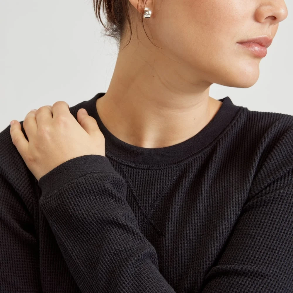 The Organic Cotton Waffle Tee | Black (2)