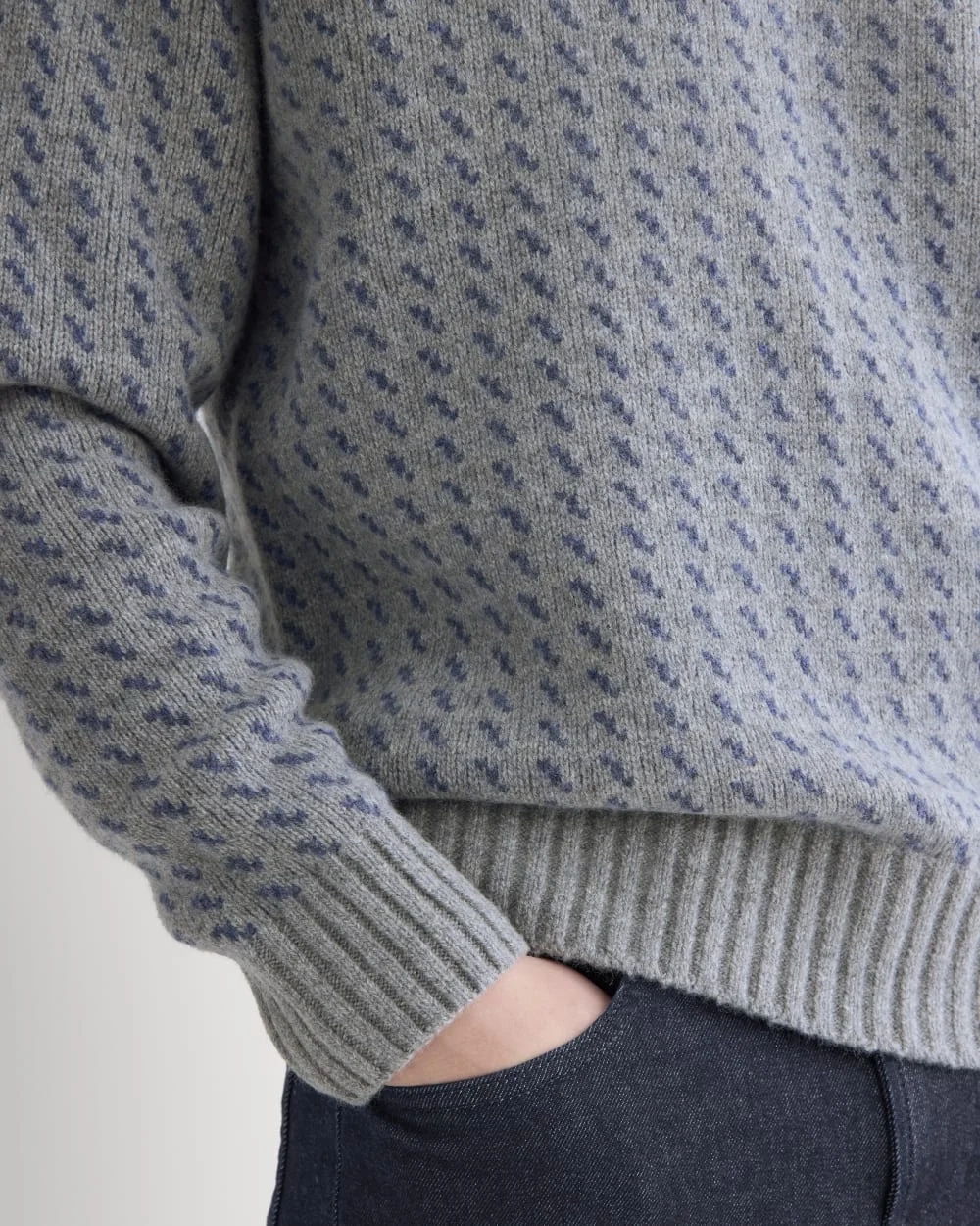 Wool Cashmere Nordic Crew | Vintage Heather Grey (3)