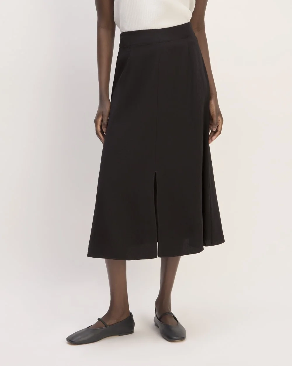 The Mini Jacquard Stripe Slip Skirt | Black (3)