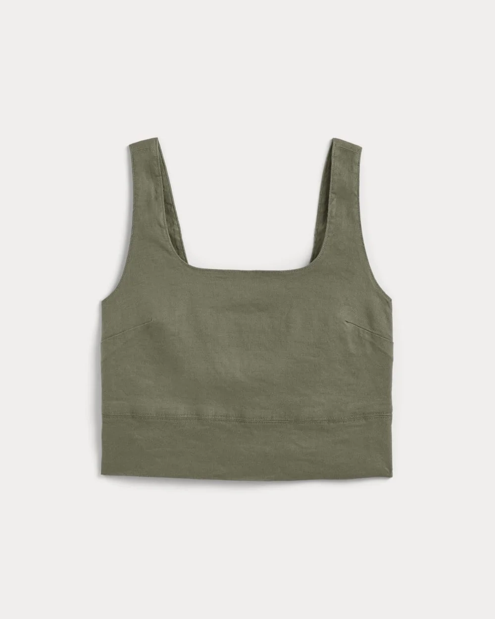 The Square Tank in Stretch Linen | Lichen Green (2)
