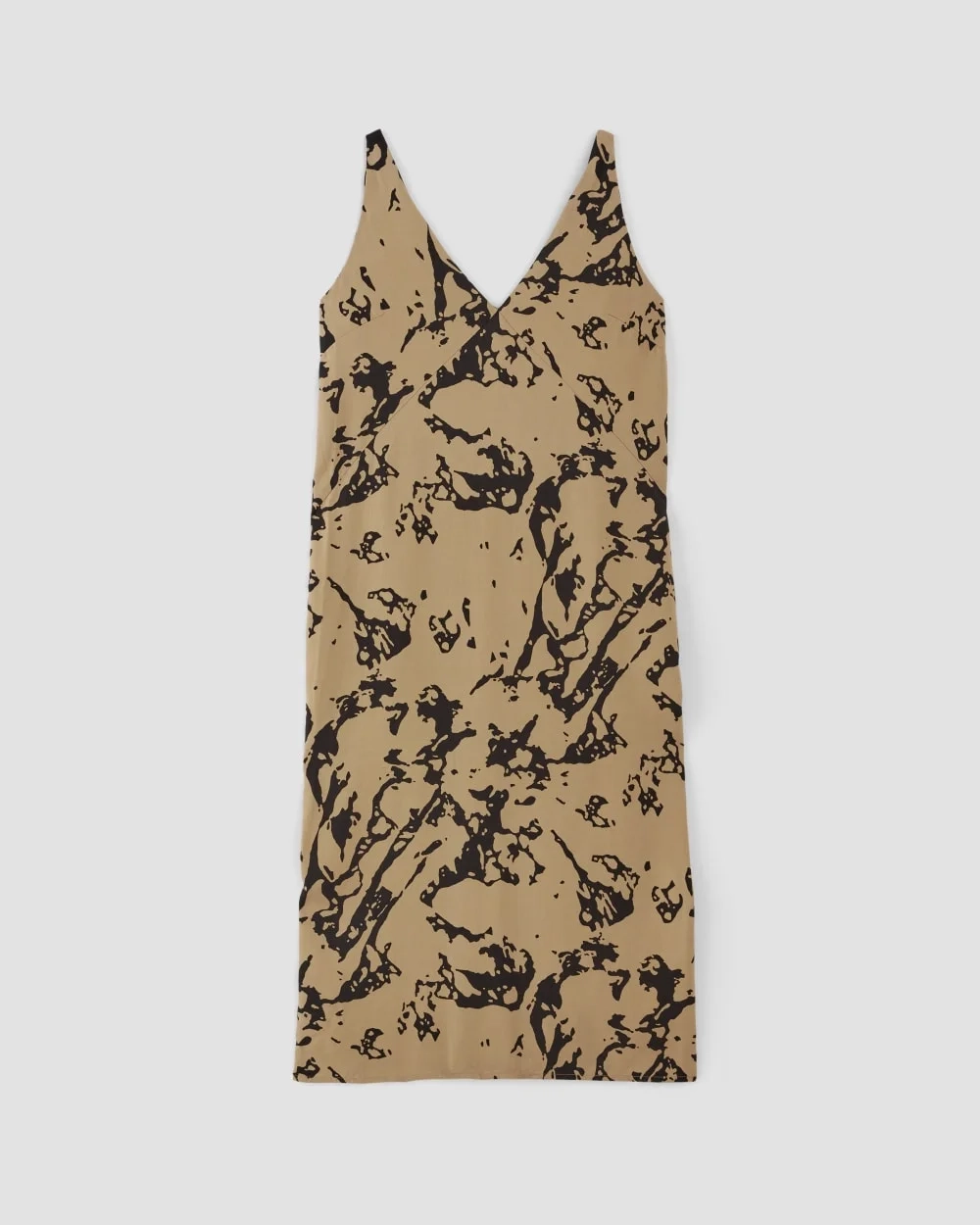 The TENCEL™ Midi Slip Dress | Black / Cornstalk Abstract (4)