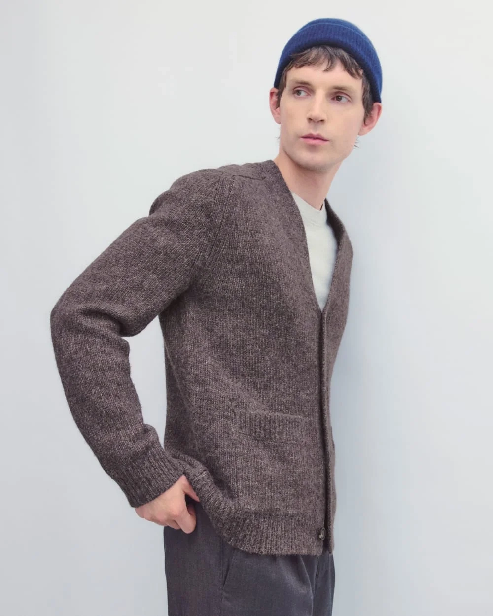 The Cloud Relaxed Cardigan | Heathered Burgundy (2)