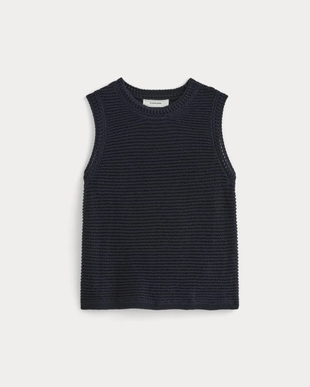The Organic Cotton Open-Stitch Tank | Navy (2)