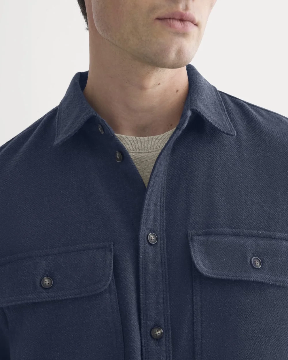 The Heavyweight Overshirt | Uniform | Heather Rich Navy (3)