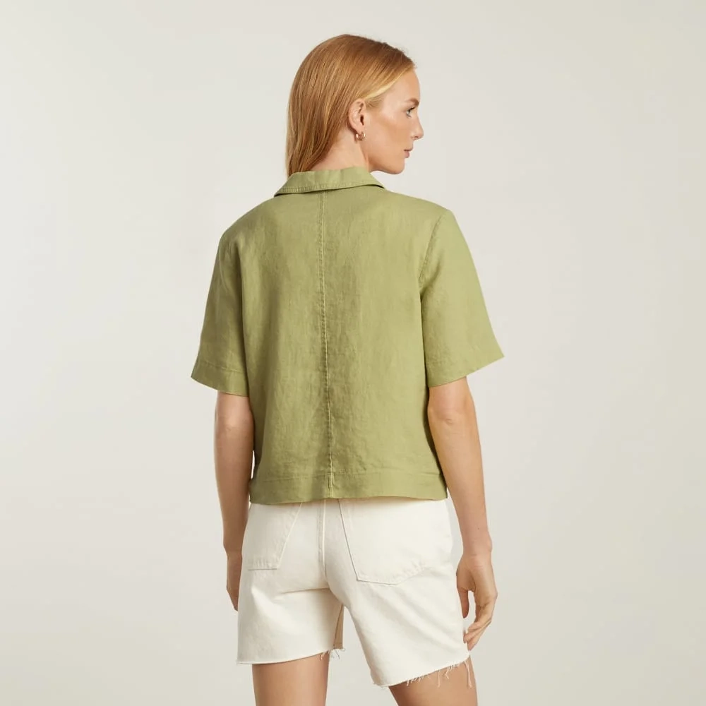 The Linen Workwear Shirt | Leek (3)