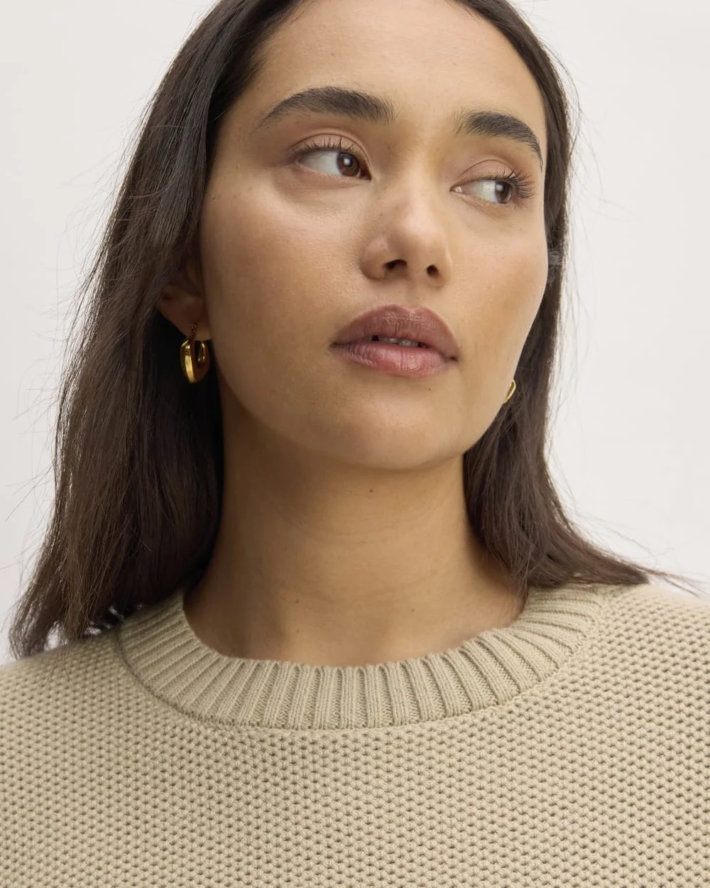 The Cotton Honeycomb Square Crew | Trench Coat Khaki (3)
