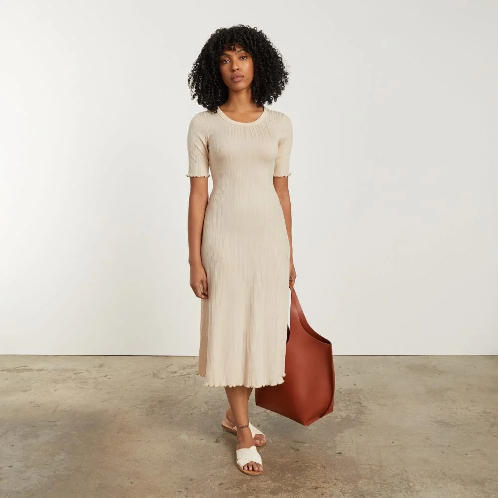 The Open Back Rib Dress | Parchment (3)