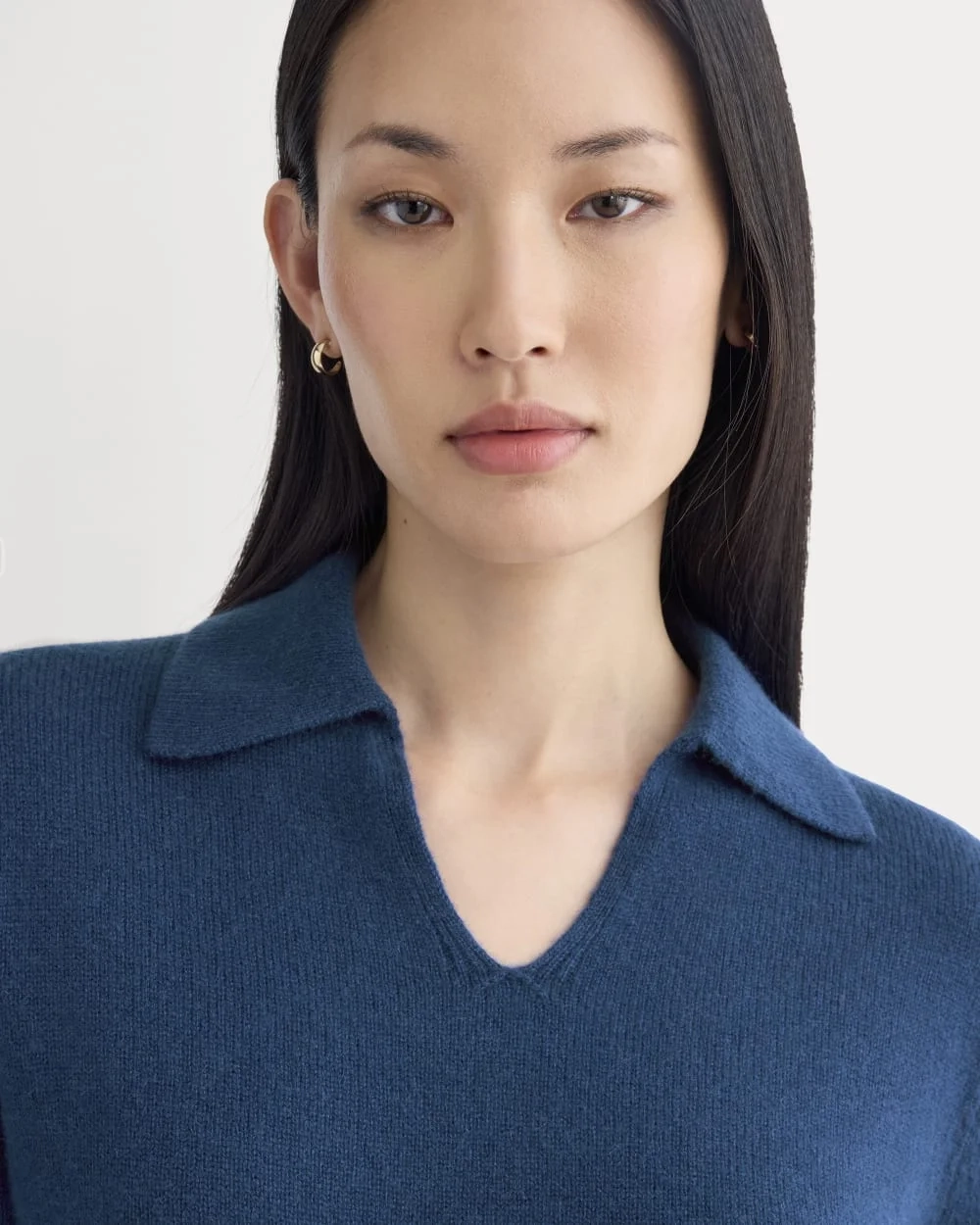 Cashmere Polo Sweater | Deep Lazuli Blue (2)