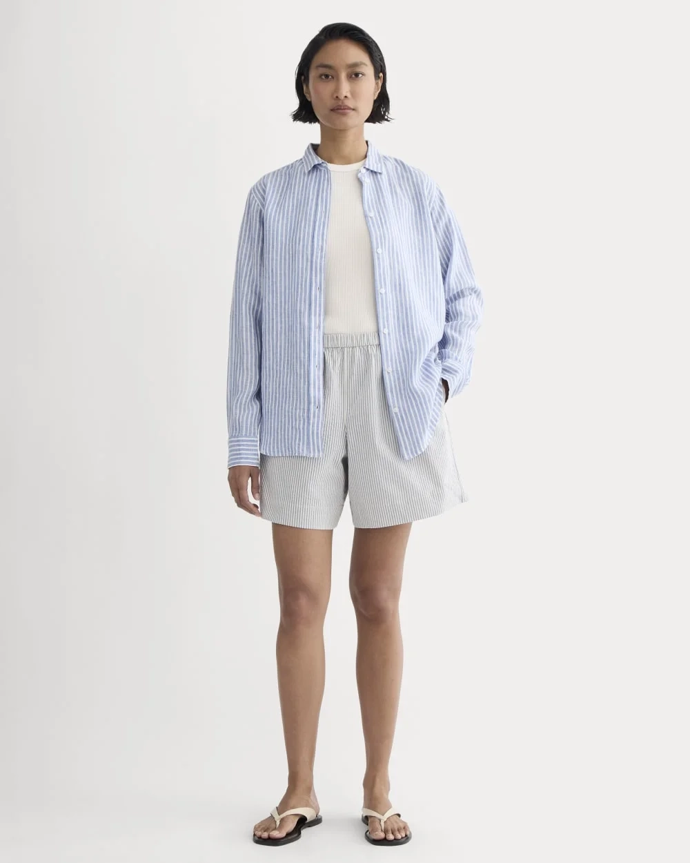 The Seersucker Pull-On Short | Dutch Blue / Natural