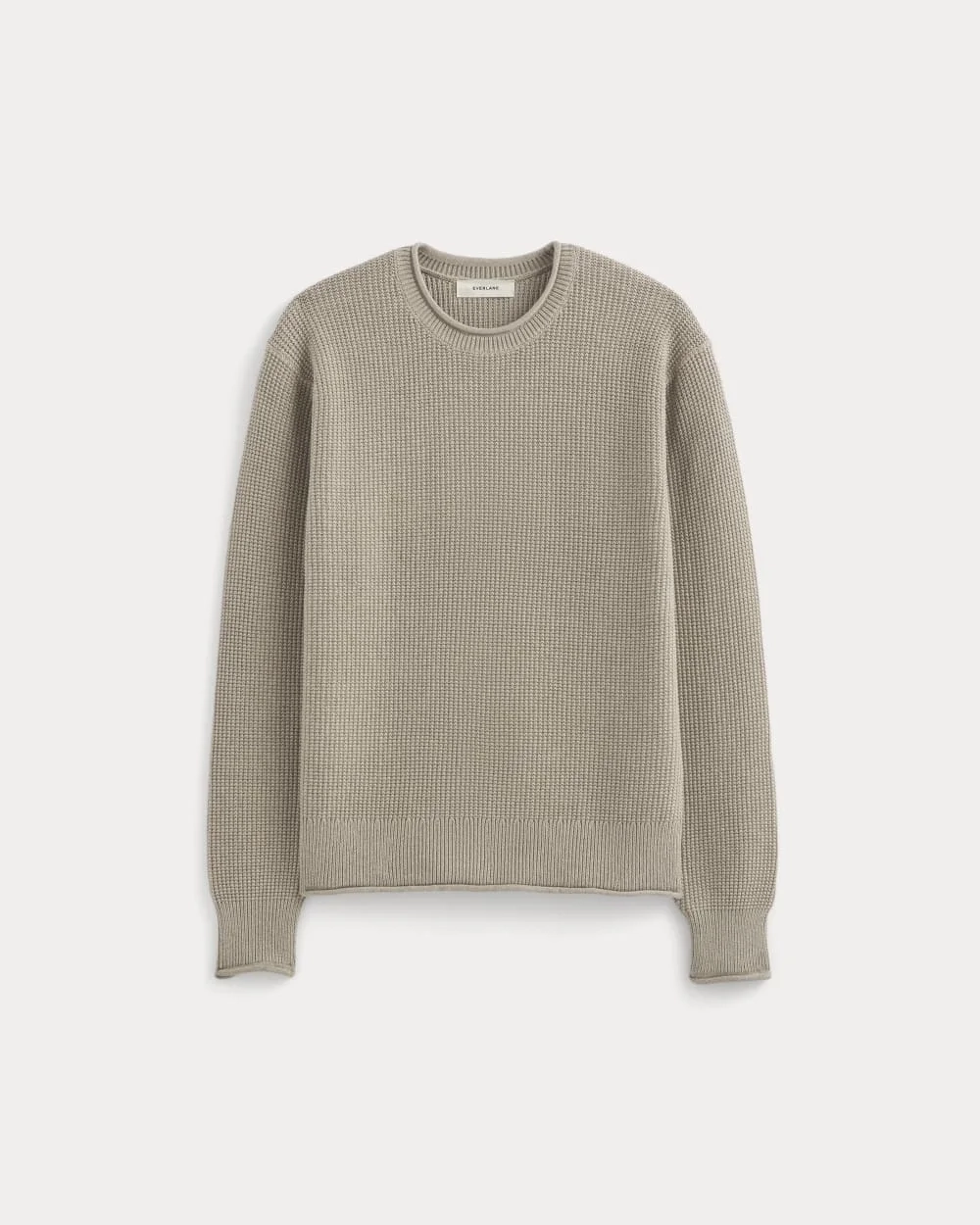 Waffle Rollneck Crew in Everyday Cotton | Heathered Oatmeal (3)