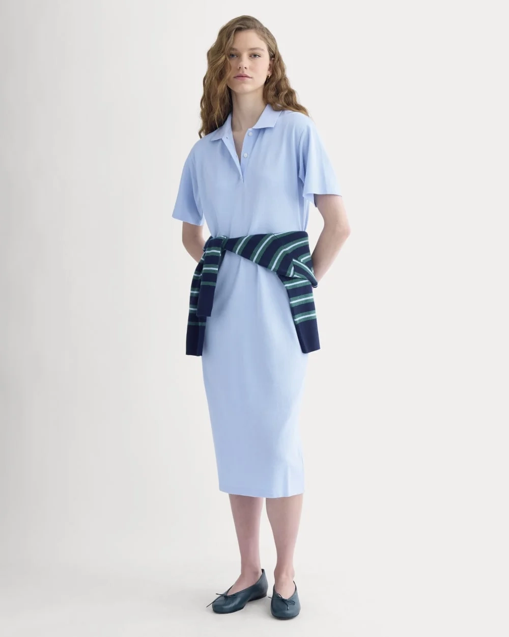 Pique Polo Short-Sleeve Dress | Open Air Blue