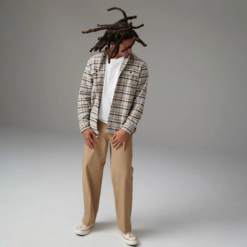 The Heavyweight Overshirt | Uniform | Tobacco Brown / Heather Grey Plaid (3)