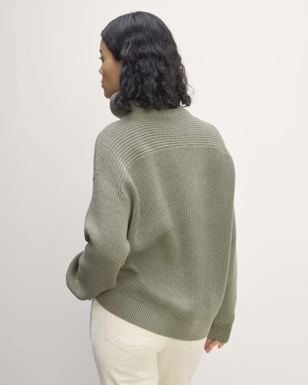 The Half-Zip in Everyday Cotton | Sage Green (3)