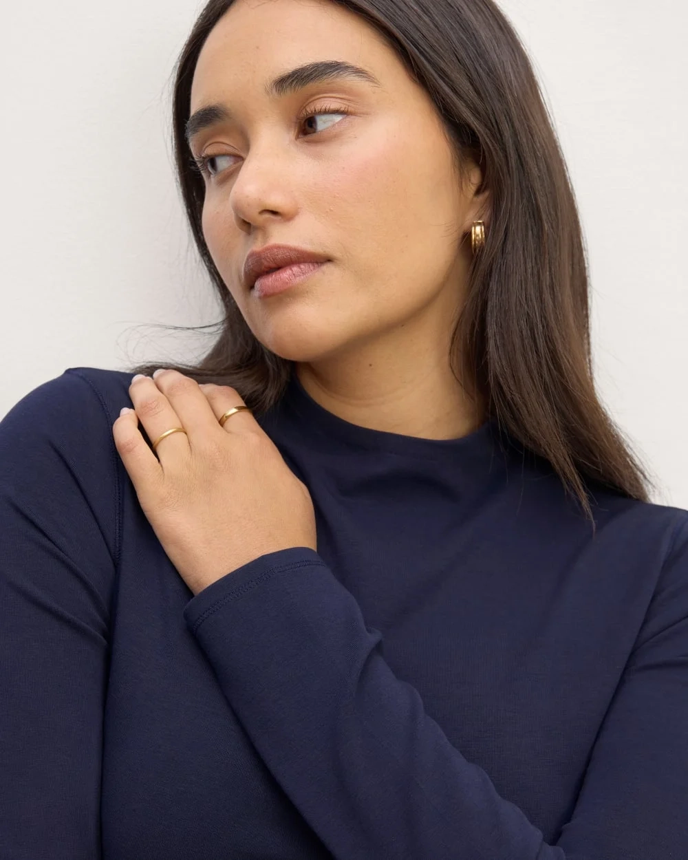 The Form Funnel-Neck Tee | Navy (2)