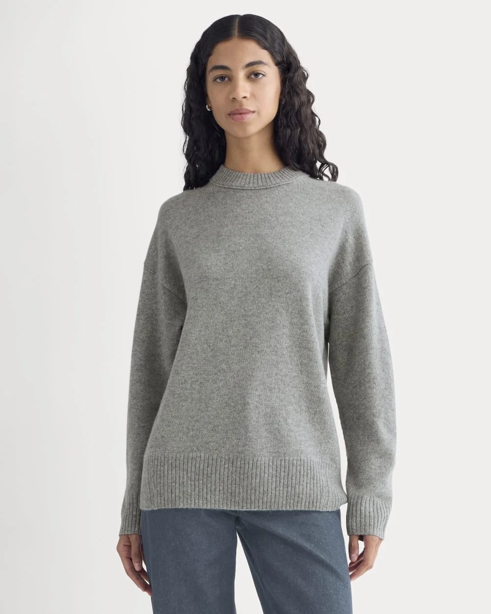 Cashmere Boyfriend Sweater | Husky Gray (5)
