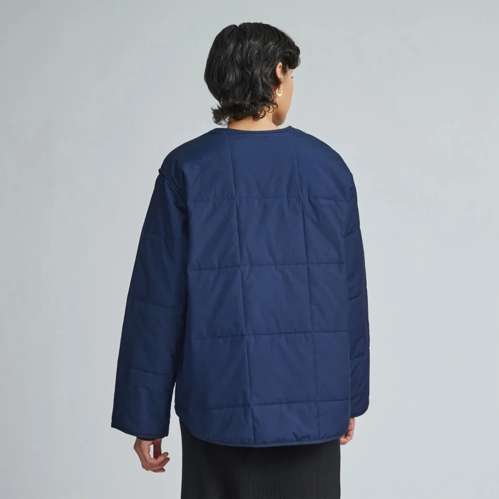 The Quilted Cotton Liner | Navy (4)
