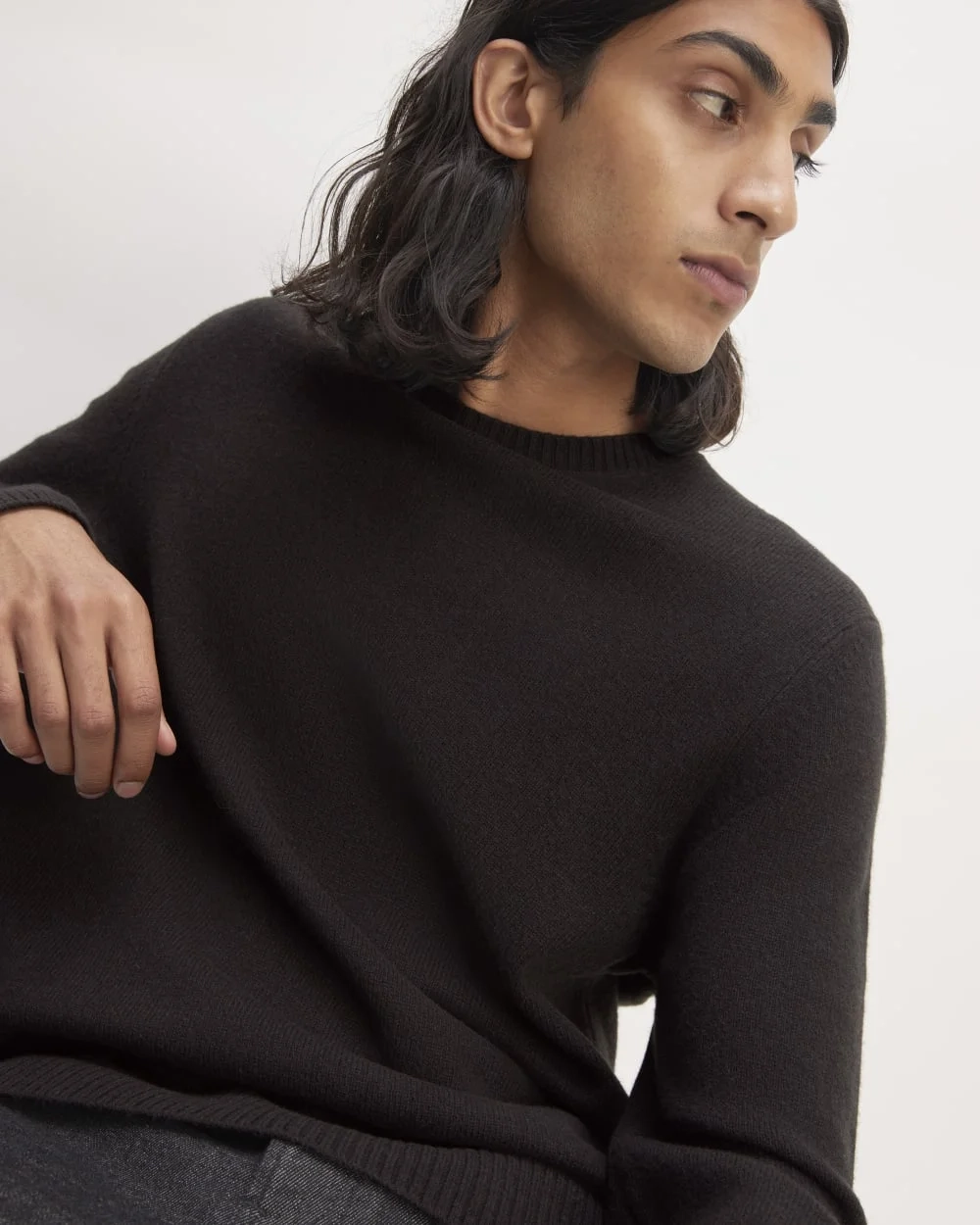 The Premium Merino Crew Neck Sweater | Black (2)