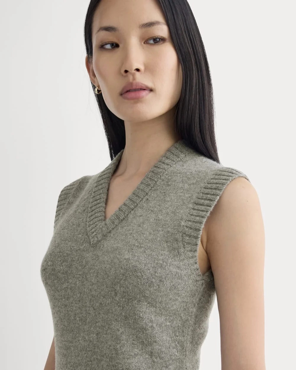 Sweater Mini Dress in Luxe Merino | Heathered Mid-Grey (2)