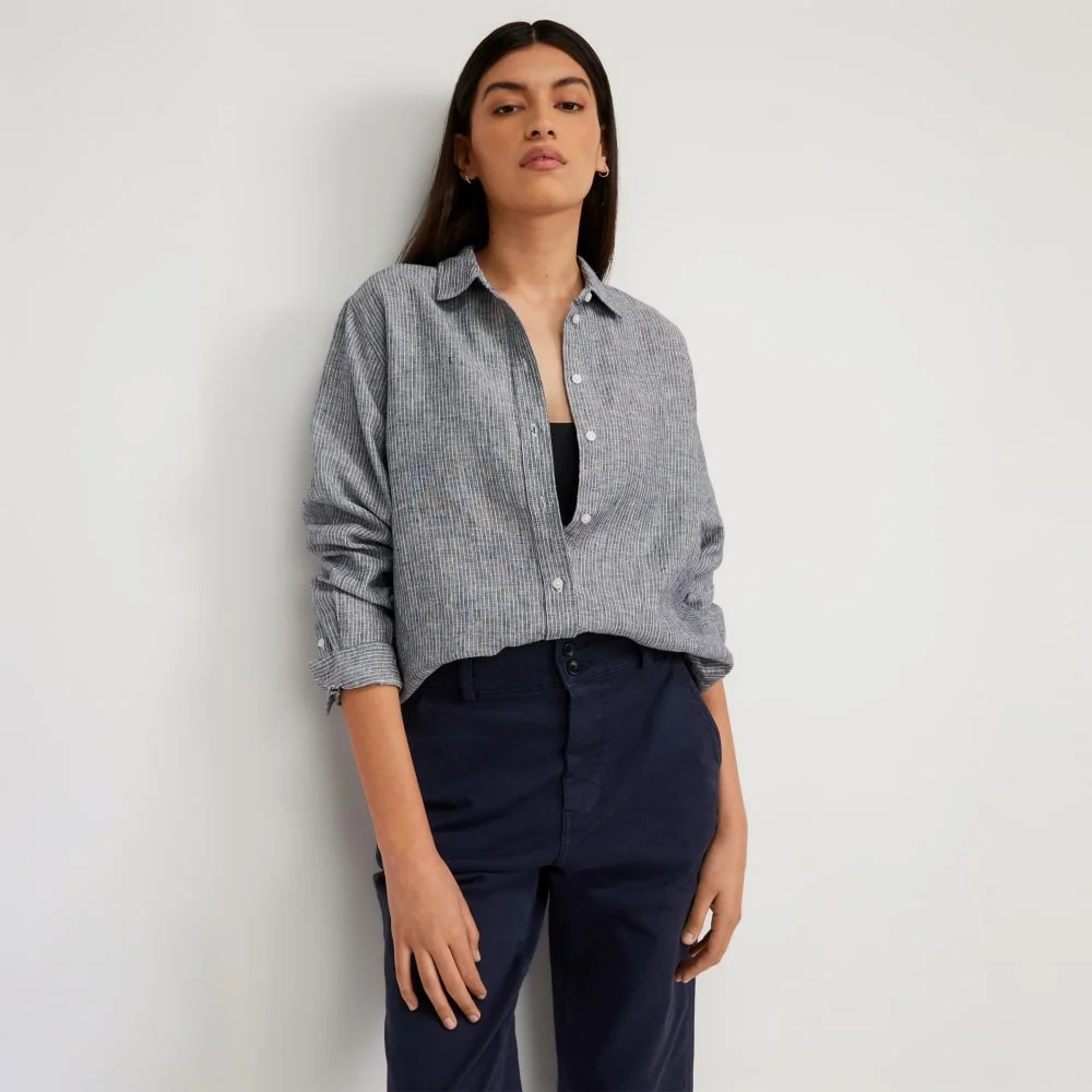 The Must-Have Shirt in Linen | Canvas Tan / Navy