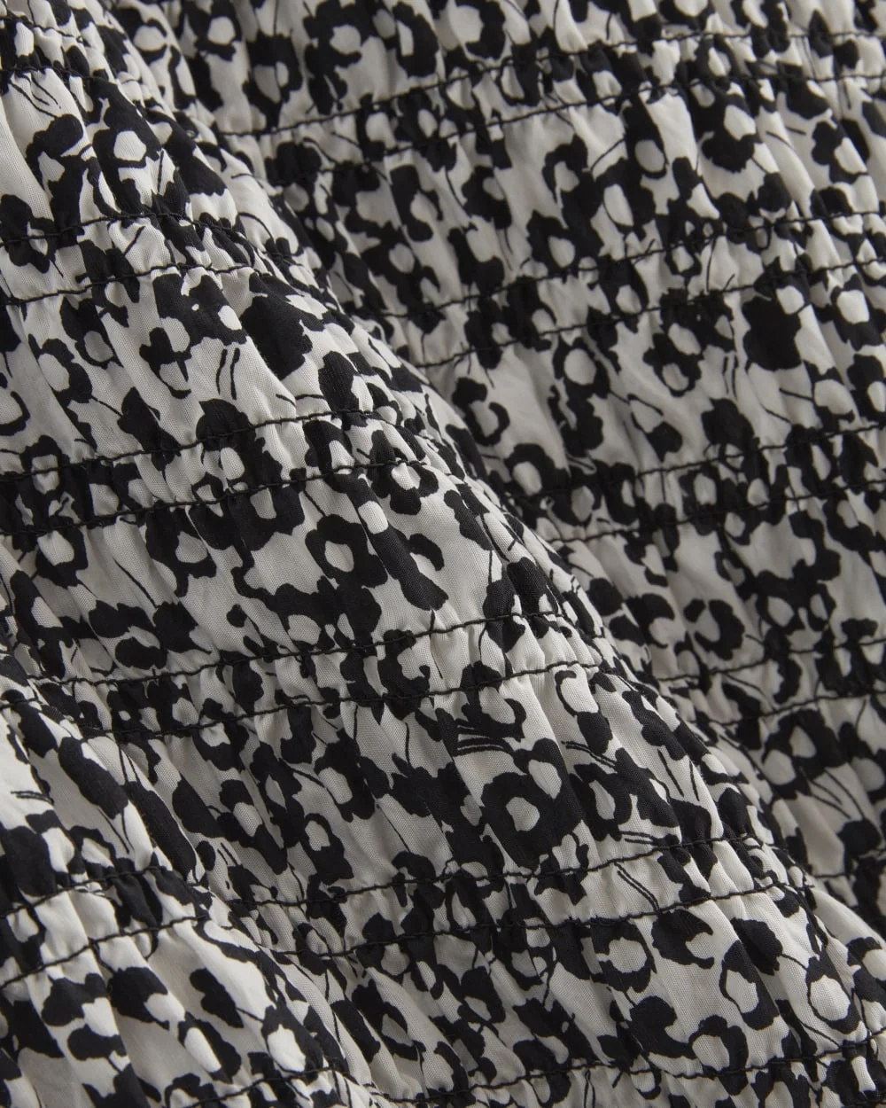 The Smocked Column Dress | Bone / Black Floral (2)
