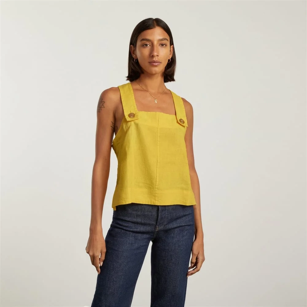 The Apron Linen Tank | Super Lemon (3)