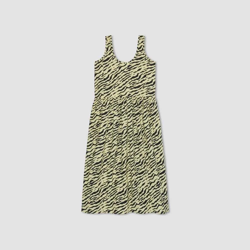 The Poplin Summer Dress | Pale Yellow Tiger Stripe (2)