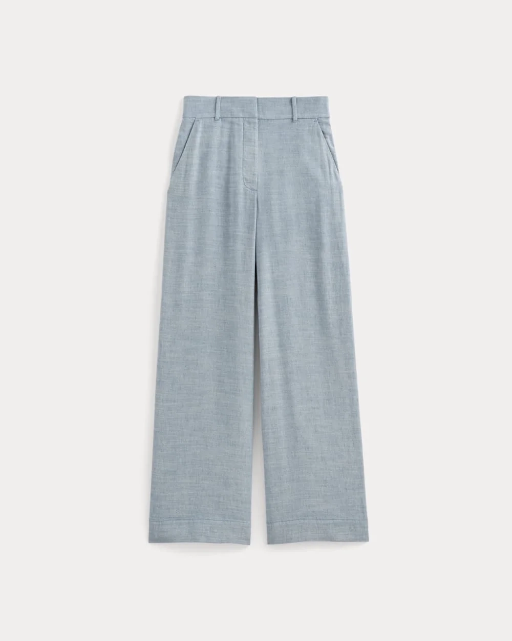 The Wide-Leg Pant in Stretch Linen | Chambray (3)