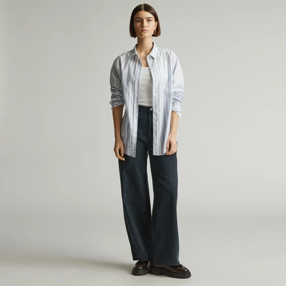 The Must-Have Shirt in Silky Cotton | Periwinkle / White (5)