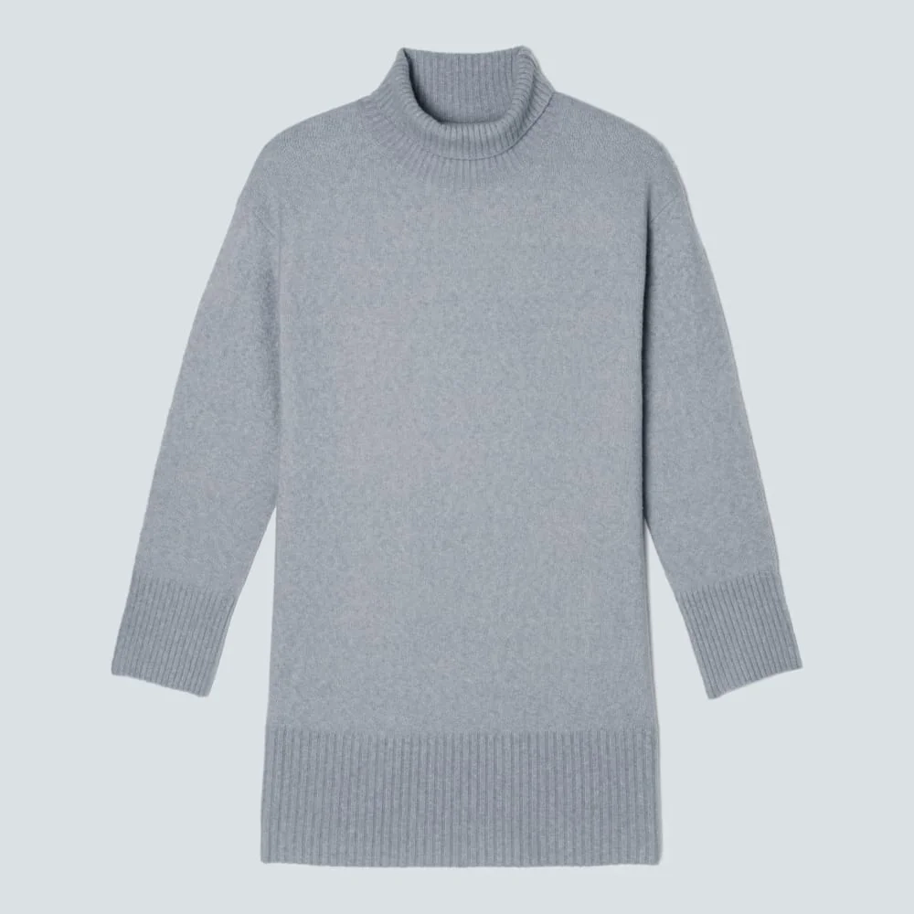 The Cozy Stretch Turtleneck Dress | Smoke (3)