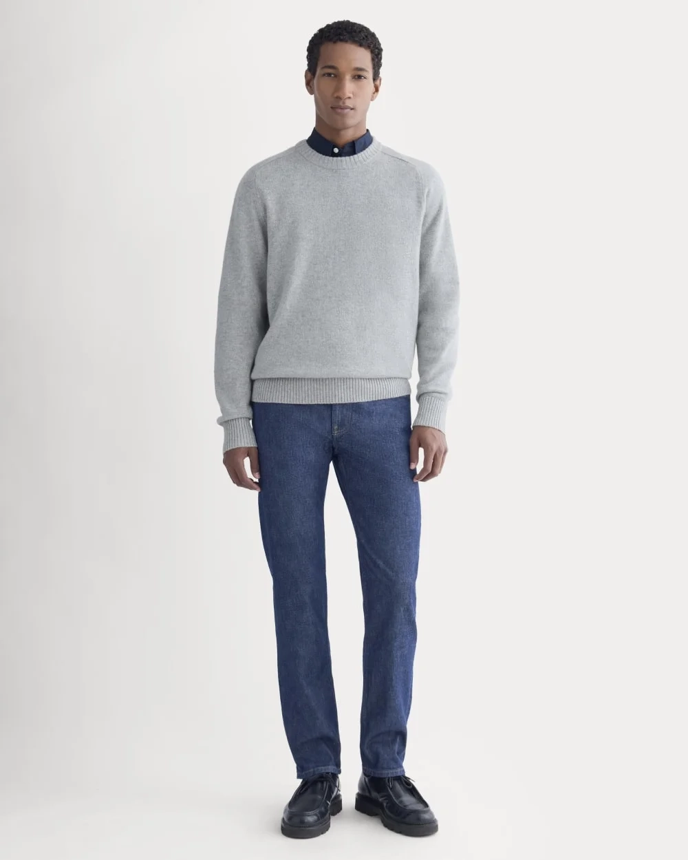 Midweight Cashmere Crew |  Heathered Grey (3)