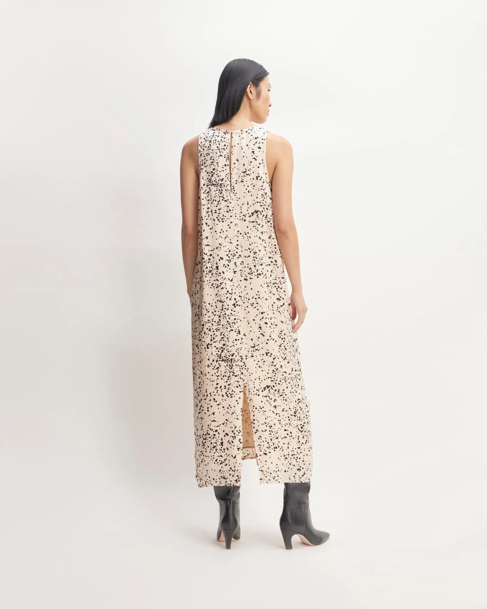 The Satin Racerback Slip Dress | Whisper Pink Moonsplatter (3)