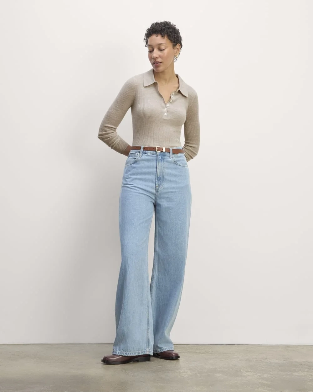 The Polo in Ultrasoft Merino | Heather Oatmeal (2)