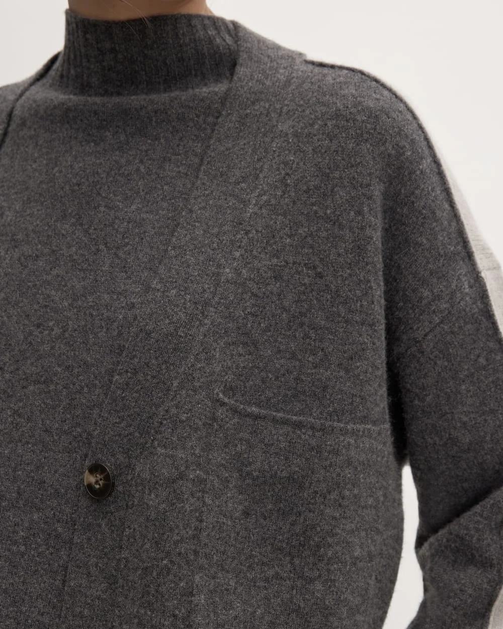 The Good Merino Wool Cardigan | Graphite / Hare Grey (2)
