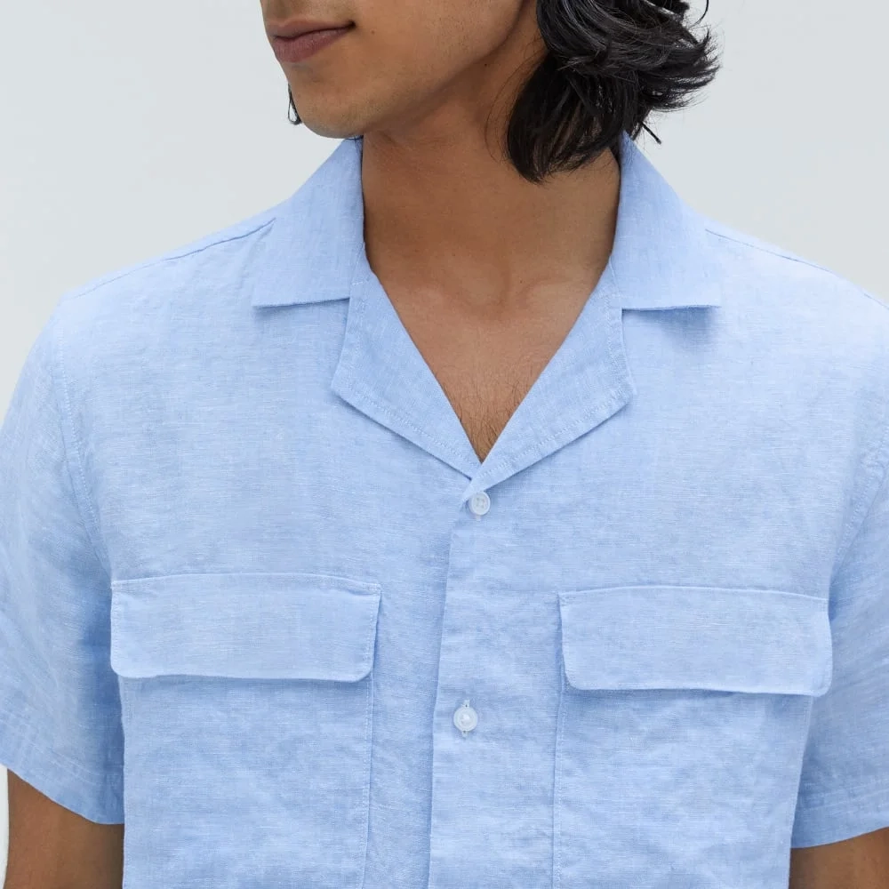 The Resort Shirt in Linen | Light Blue (2)