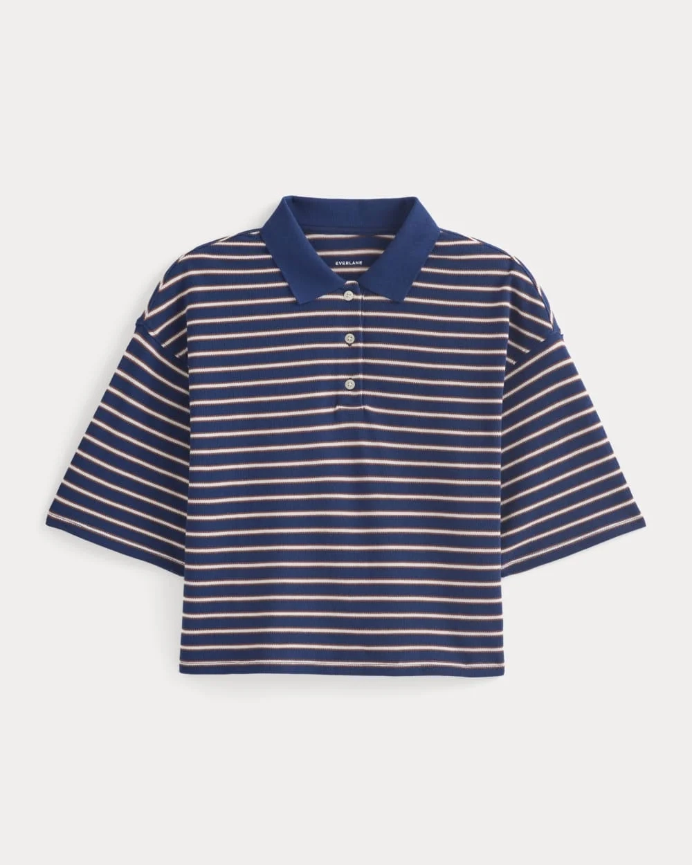 Pique Boxy Polo | Estate Blue/Henna/Gardenia (3)