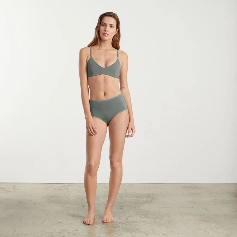 The Cotton Bralette | Dark Sage (2)