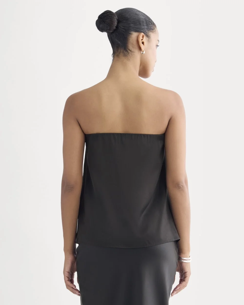 Thin Strap Cami in Silk Charmeuse | Black (2)