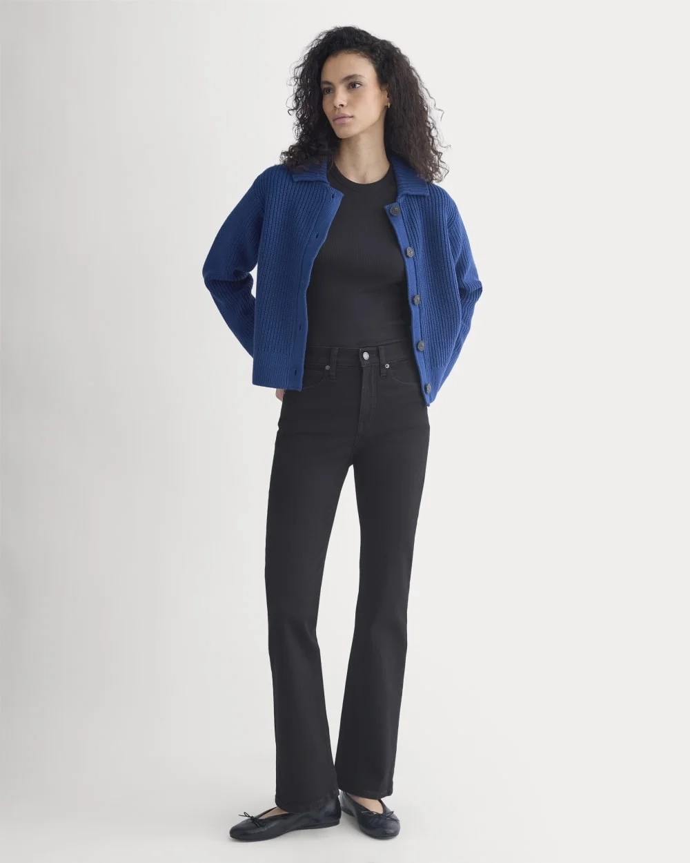 Shrunken Cardigan in Everyday Cotton | Estate Blue (5)