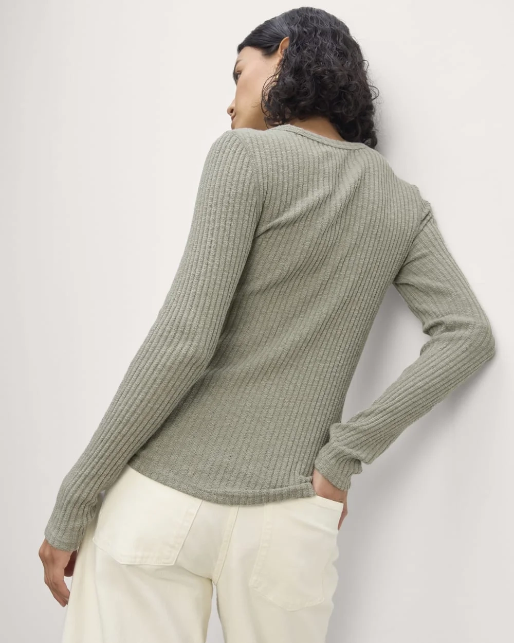 The Cozy Rib Long-Sleeve Tee | Sage Green (5)