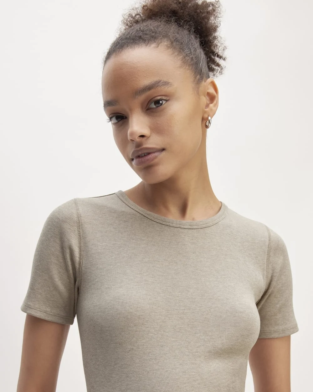 The Luxe Rib Crew | Heathered Tan (2)